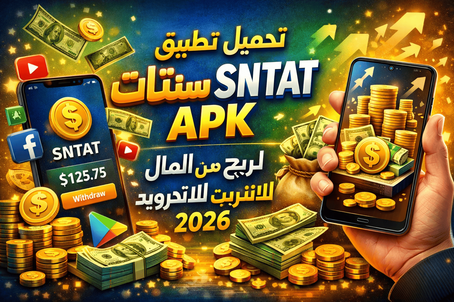 تحميل تطبيق سنتات SNTAT APK لربح المال من الانترنت للاندرويد 2026