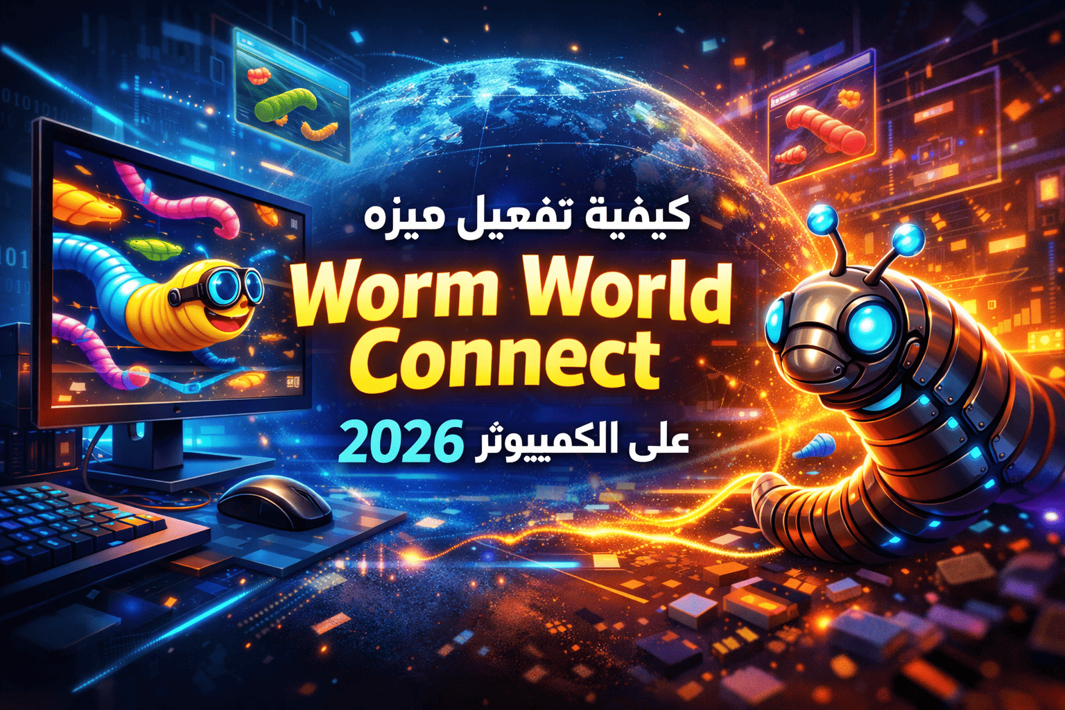 كيفية تفعيل ميزه worm world connect على الكمبيوتر 2026
