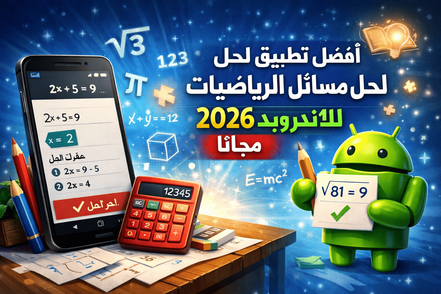 أفضل تطبيق لحل مسائل الرياضيات للاندرويد 2026 مجانا