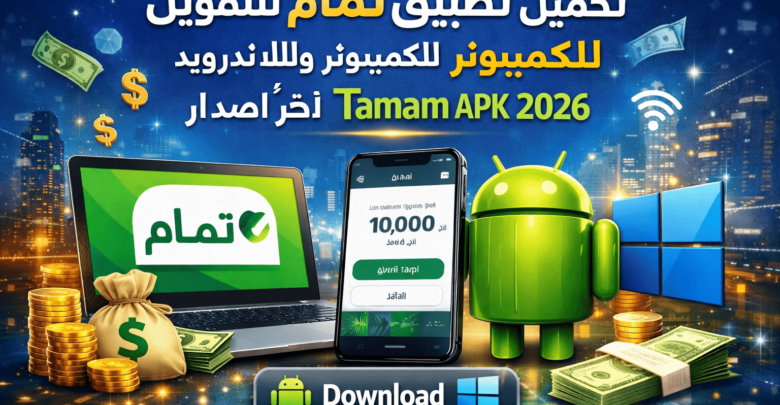 تحميل تطبيق تمام للتمويل للكمبيوتر وللاندرويد Tamam APK 2026 اخر اصدار